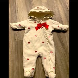 Gymboree cream and red onsie with bows